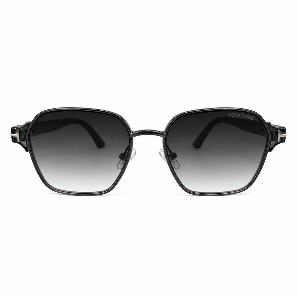 TF 9813 - SUNGLASS - GUN METALLIC - GREY - GRADIENT - GEOMETRIC SQUARE - PREMIUM - UNISEX