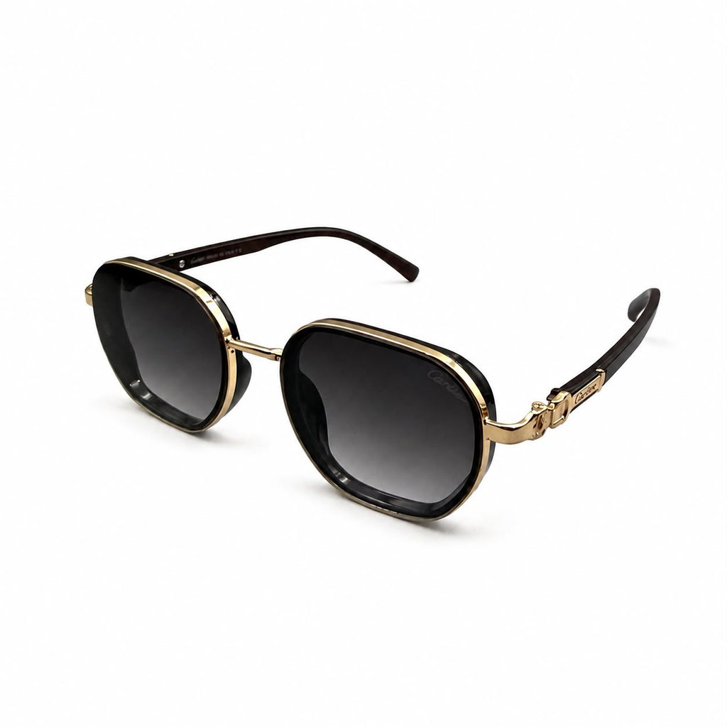 CR 23587 - DESIGNER - OCTAGON - GOLDEN BLACK - WALNUT WOOD BROWN - PREMIUM