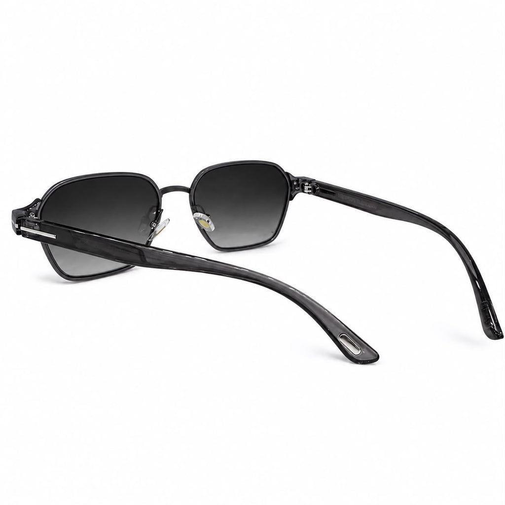 TF 9813 - SUNGLASS - GUN METALLIC - GREY - GRADIENT - GEOMETRIC SQUARE - PREMIUM - UNISEX