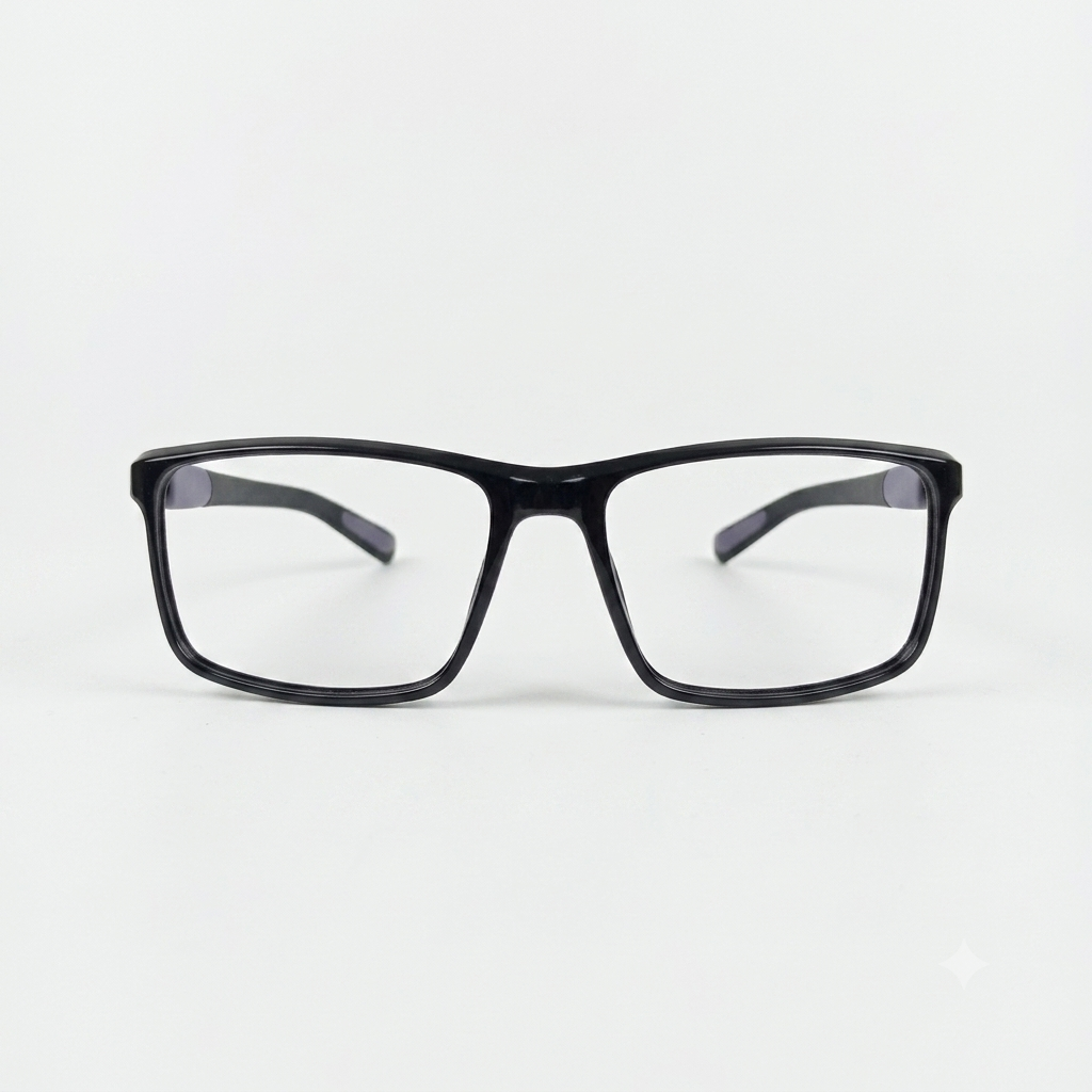 EYEWEAR - GENTS - OAKLEY STYLE - BLACK - GREY - FIBRE - FLEXIBLE - OVERSIZED