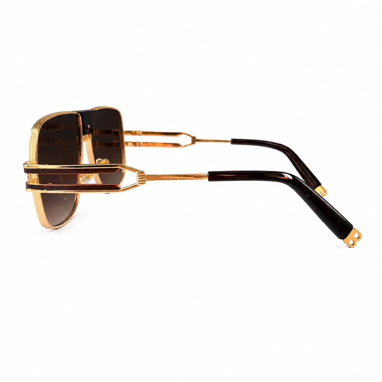 BR - OVERSIZE - SQUARE - METAL - BROWN DOUBLE SHADE - STRAIGHT BRIDGE - PREMIUM - MEN