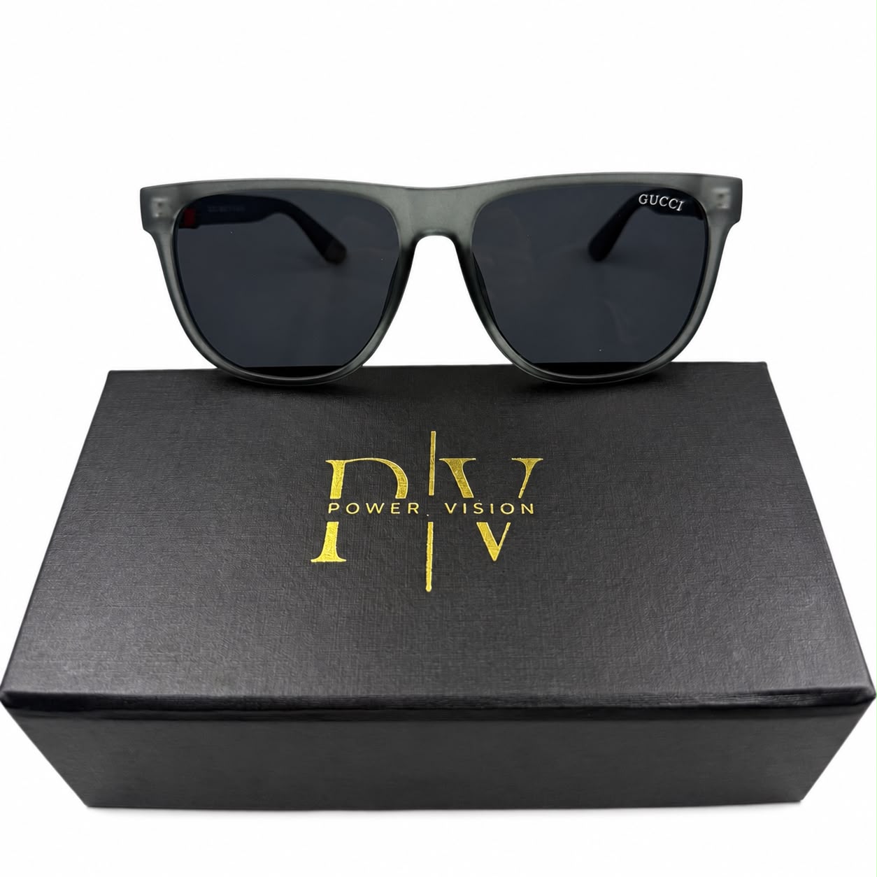GC 0524 - SUNGLASS - ROUNDED SQUARE - MATTE GREY - BLACK - PREMIUM - AFFORDABLE