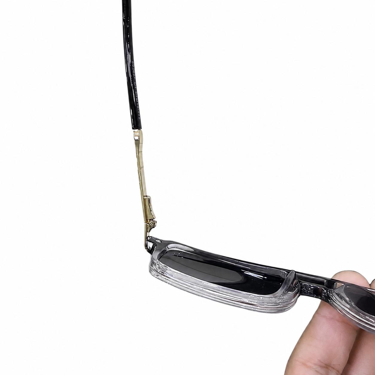 PR 98203 - SHADES - NAVIGATOR - DOUBLE BEAM - GLOSSY BLACK - TRANSPARENT - SPRING SIDES - QUALITY PREMIUM