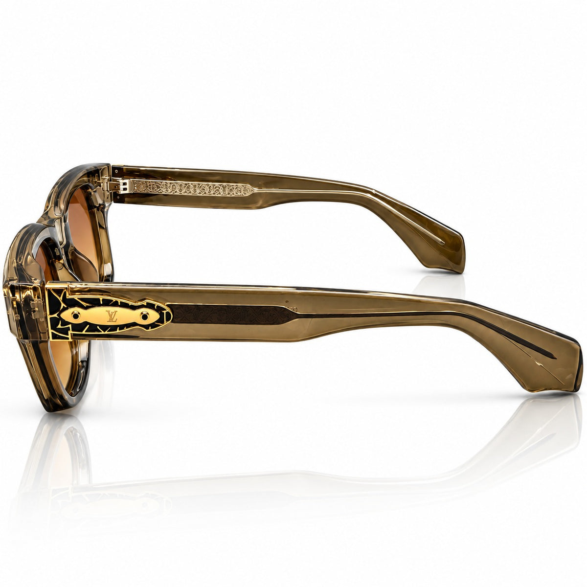 LV - TRANSLUCENT CHAMPAGNE - SQUARE - BROWN GRADIENT - ACETATE