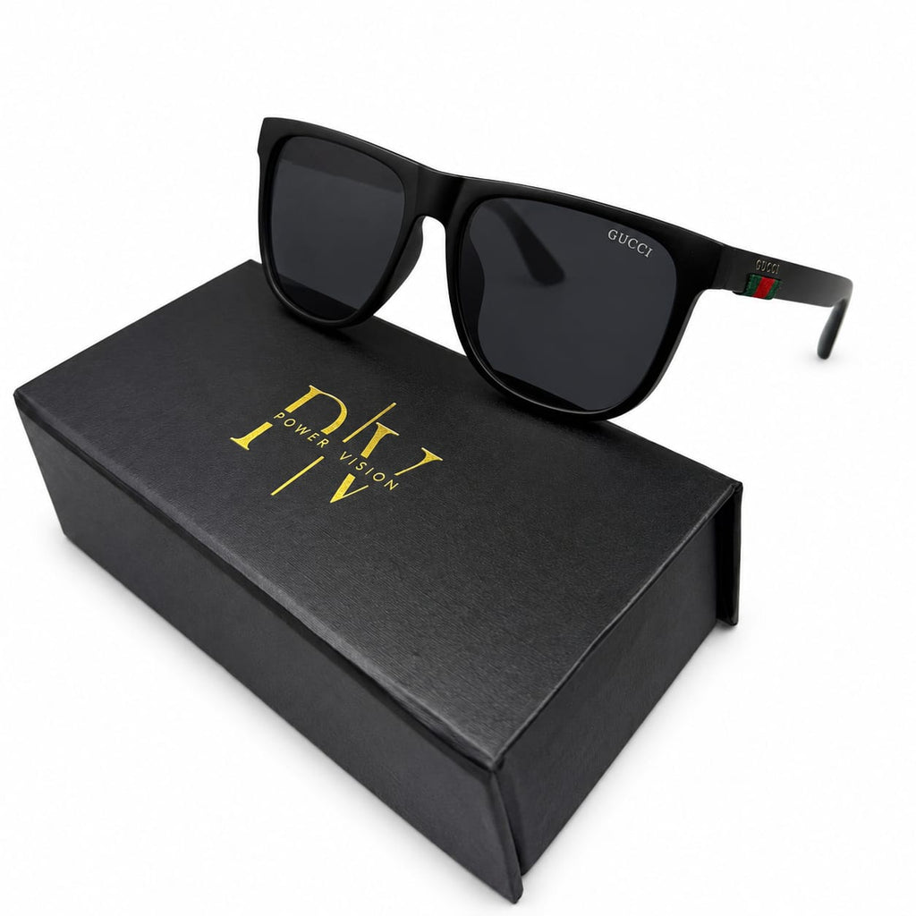 GC 0524 - SUNGLASS - ROUNDED SQUARE - MATTE BLACK - LIGHTWEIGHT - DESIGNER