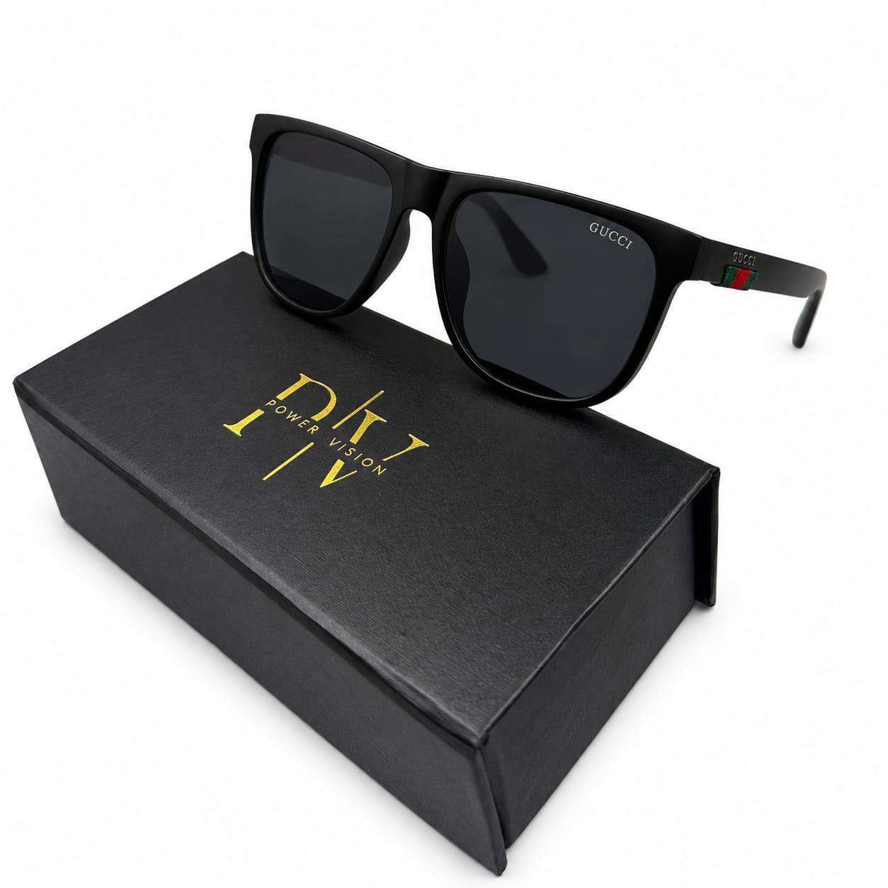 GC 0524 - SUNGLASS - ROUNDED SQUARE - MATTE BLACK - LIGHTWEIGHT - DESIGNER