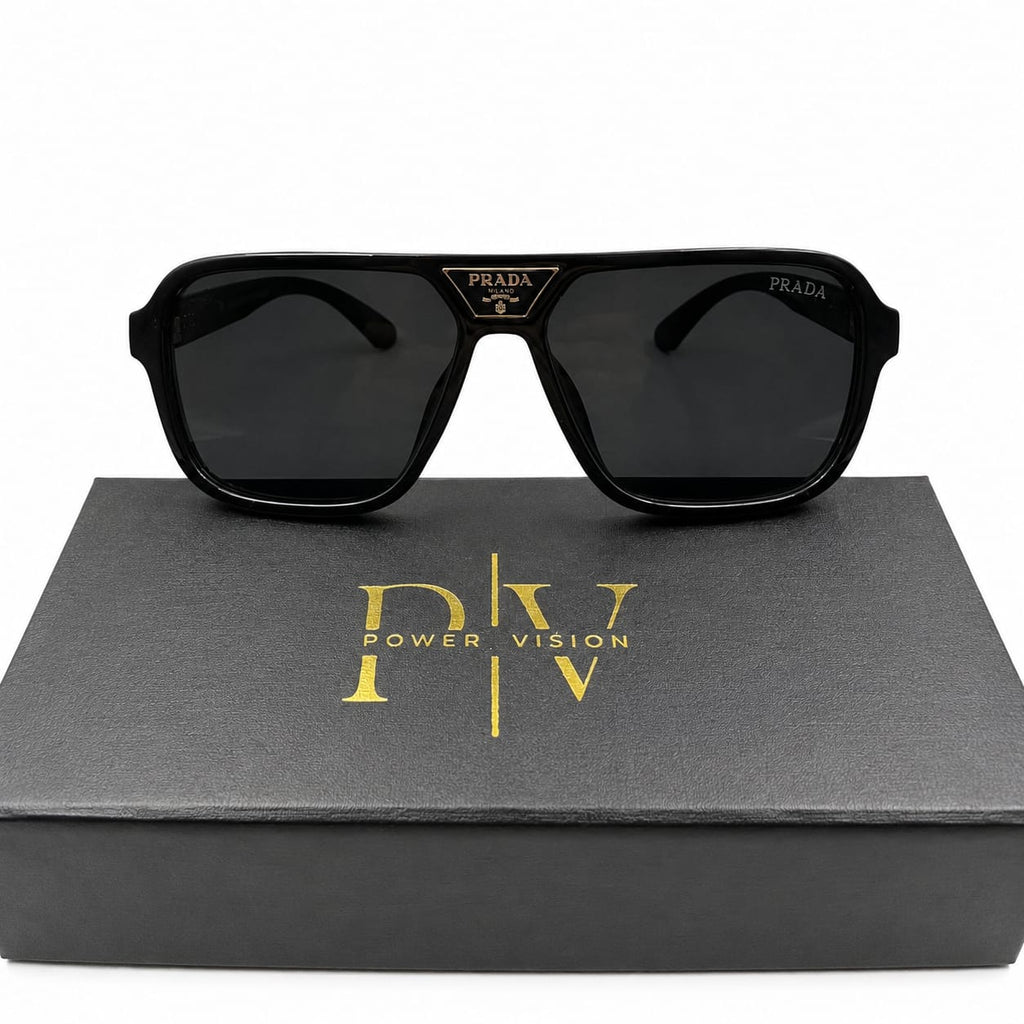PR 8001 - GLOSSY BLACK - MATTE BLACK SIDE - POLARISED - STRECHABLE SIDE BRANDING - ACETATE - PREMIUM