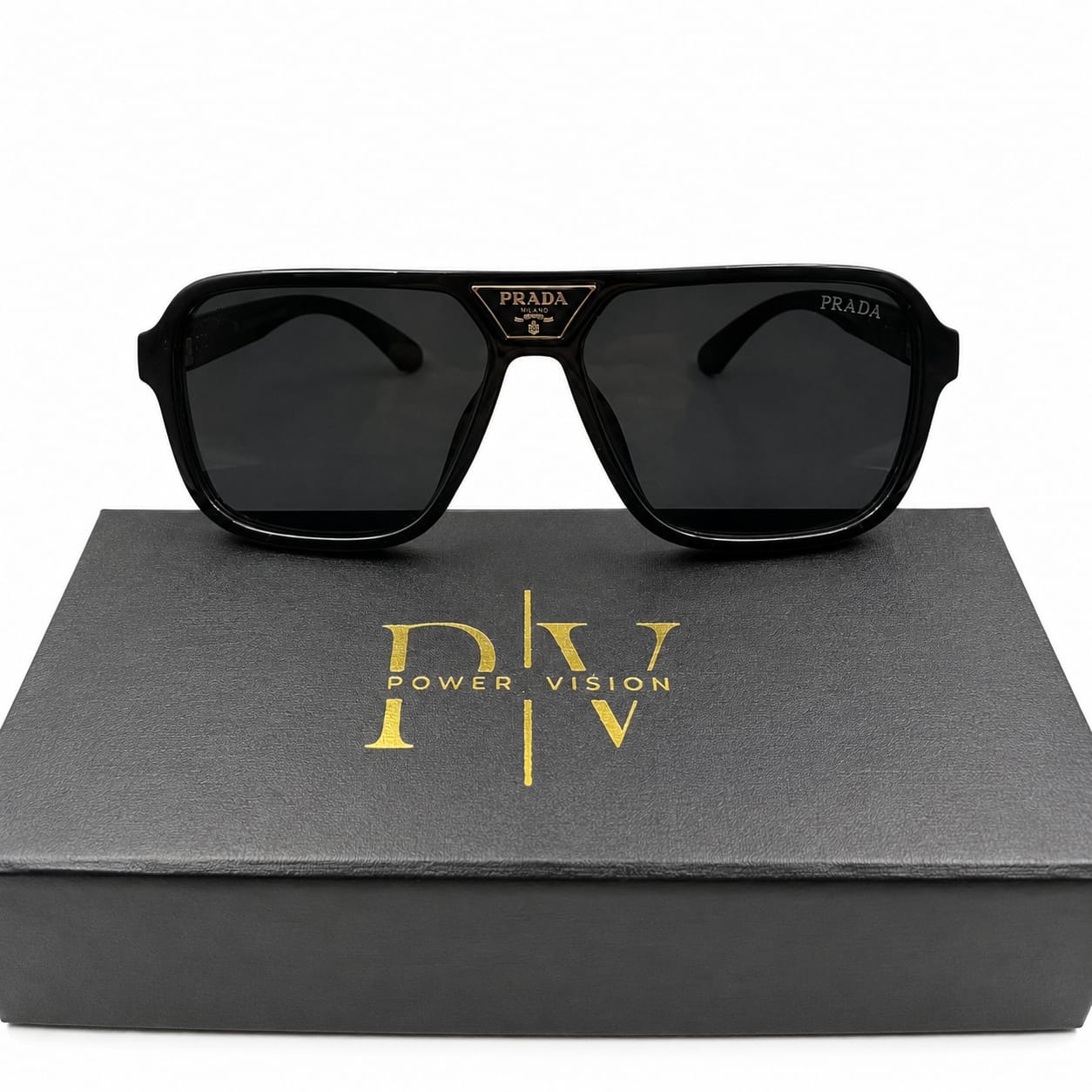 PR 8001 - GLOSSY BLACK - MATTE BLACK SIDE - POLARISED - STRECHABLE SIDE BRANDING - ACETATE - PREMIUM