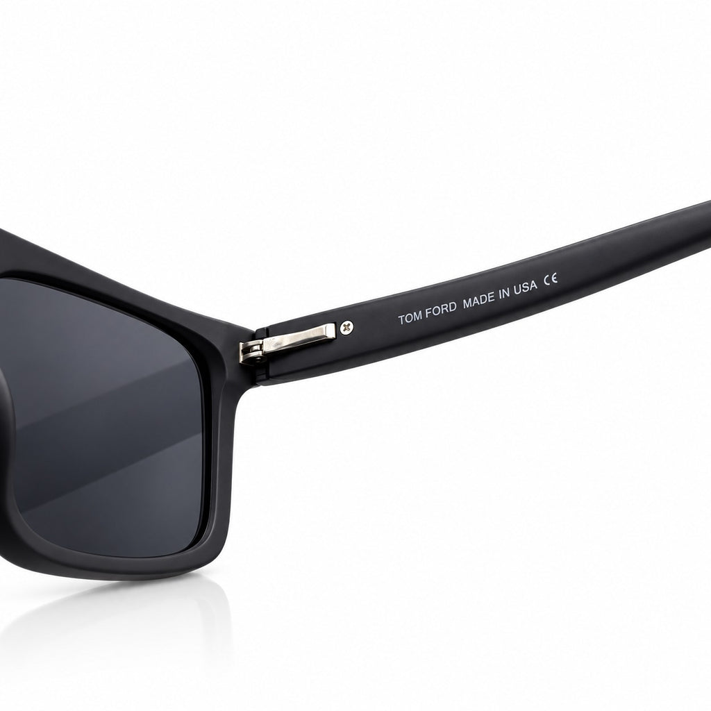 TF 12022 - SQUARE - MATTE BLACK - POLARISED - SPRING SIDES - SLIM FACE