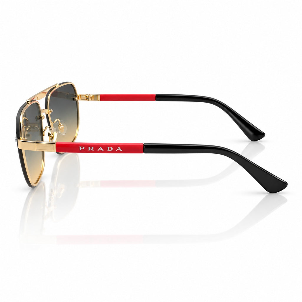 PR 23227 - DOUBLE BRIDGE - SQUARE - GOLDEN - RED/BLACK - SEA GREEN WARM - UNISEX