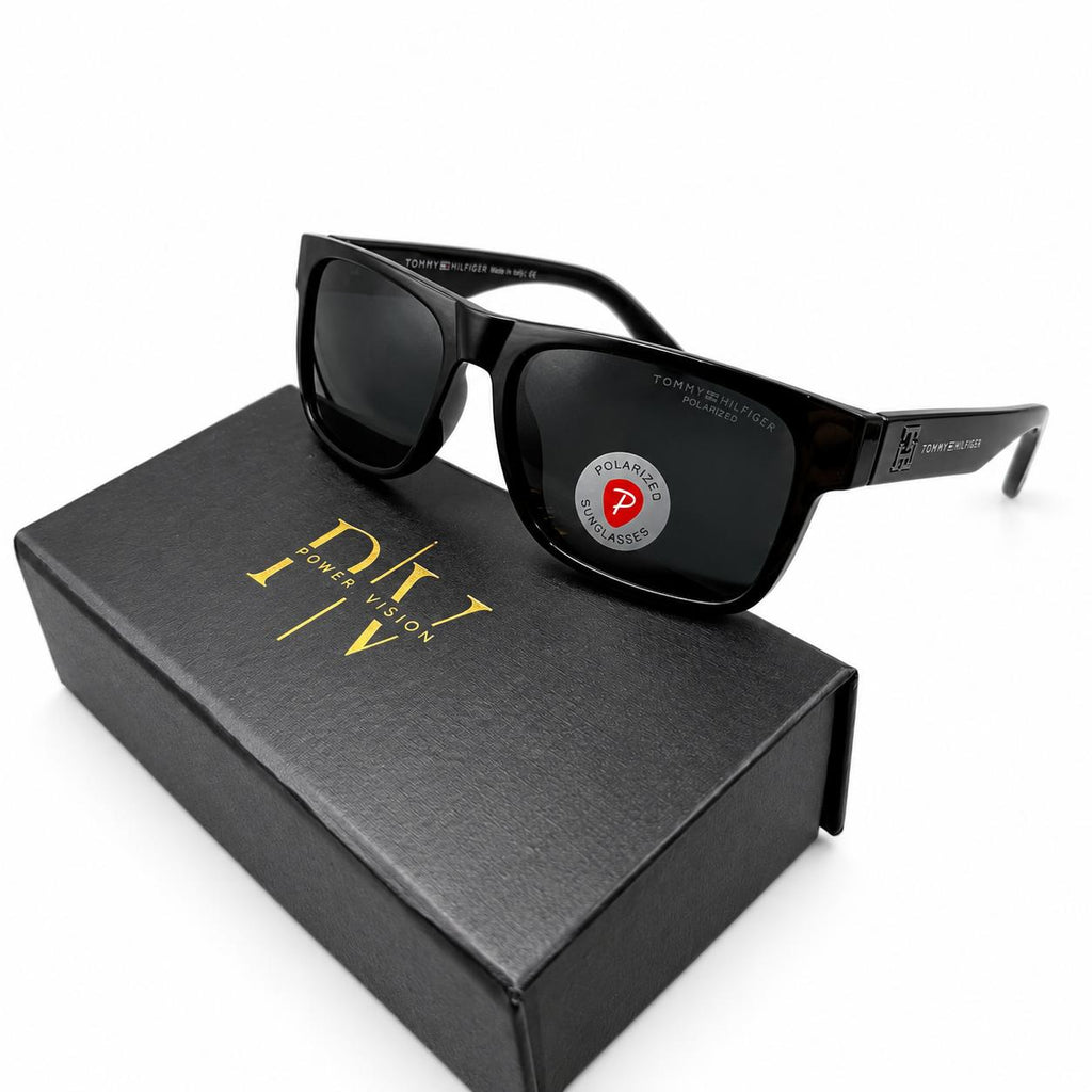 TH 2429 - SOPHISTICATED - SOFT SQUARE - GLOSSY BLACK - POLARISED - BRANDING ACETATE SIDES - PREMIUM