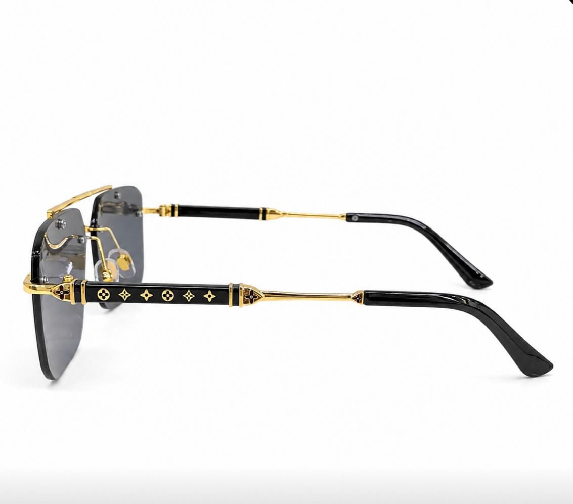 LV 3152 - SUNGLASS - RIMLESS - DOUBLE BEAM - GOLDEN - BLACK - DESIGNER - GENTLEMEN