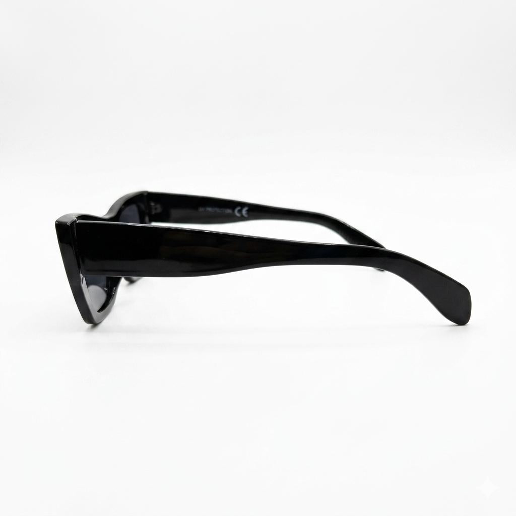 SUNGLASS 205029 - LADIES - POINTED CATEYE - POLARISED - BLACK - SMALL