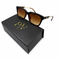 D&G 40116 - SHADES - DIFT SQUARE - BLACK BROWN - BROWN DOUBLE SHADED - LOGO EMBOSED - PREMIUM