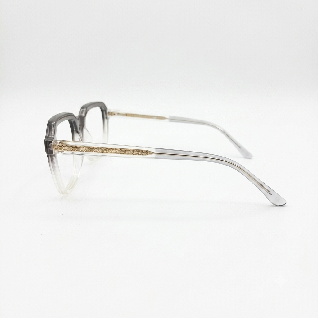 TR 8810 - EYEWEAR - ROUNDED SQUARE - GREY TRANSPARENT - FLEXIBLE - UNISEX