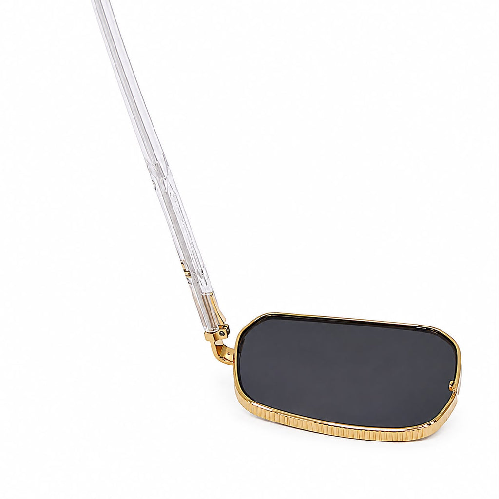 MAYBACH 1312 - CUT SQUARE - GOLDEN BLACK -  GREY TRANSPARENT PREMIUM SIDE LOOK - SPRING STICKS - UNISEX