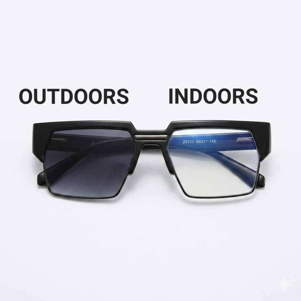 TR25703 - BLUE LIGHT BLOCKER - TRANSITION -BLUE COATING - BLACK - GUN METALLIC