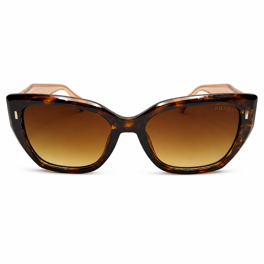 PR 12749 - SOPHISTICATED - SQUARISH CATEYE - TORTOISE - TEA PINK ACCENT - BROWN GRADIENT - PREMIUM