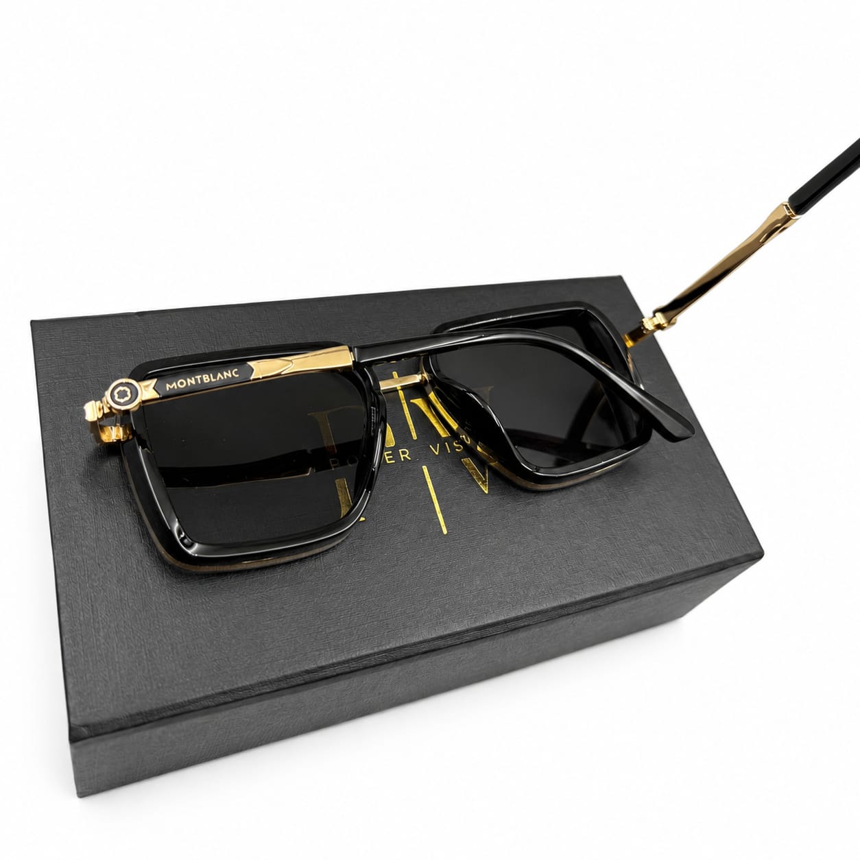 MB 23564 - CLASSY - SQUARE - GOLDEN BLACK - GREY GRADIENT - MONT BLANC EMBOSED - PREMIUM