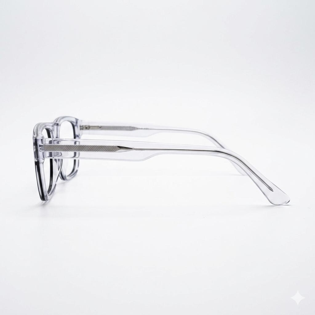 VISION 5743 - EYEWEAR - STRAIGHT SQUARE - ACETATE - TRANSPARENT BLACK - MEN