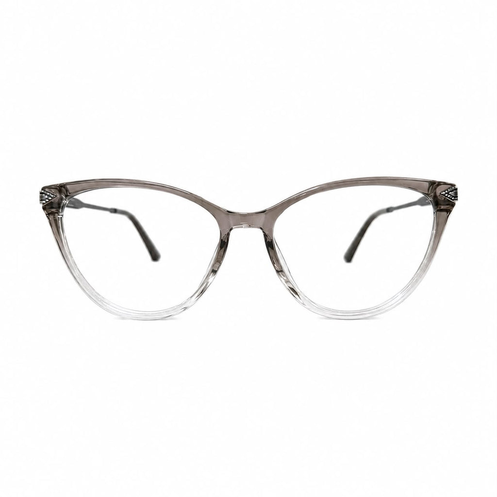 EYEGLASS 2002 - LADIES - TRENDY - CATEYE - GREY TRANSPARENT - FLEXIBLE - DAILYWEAR