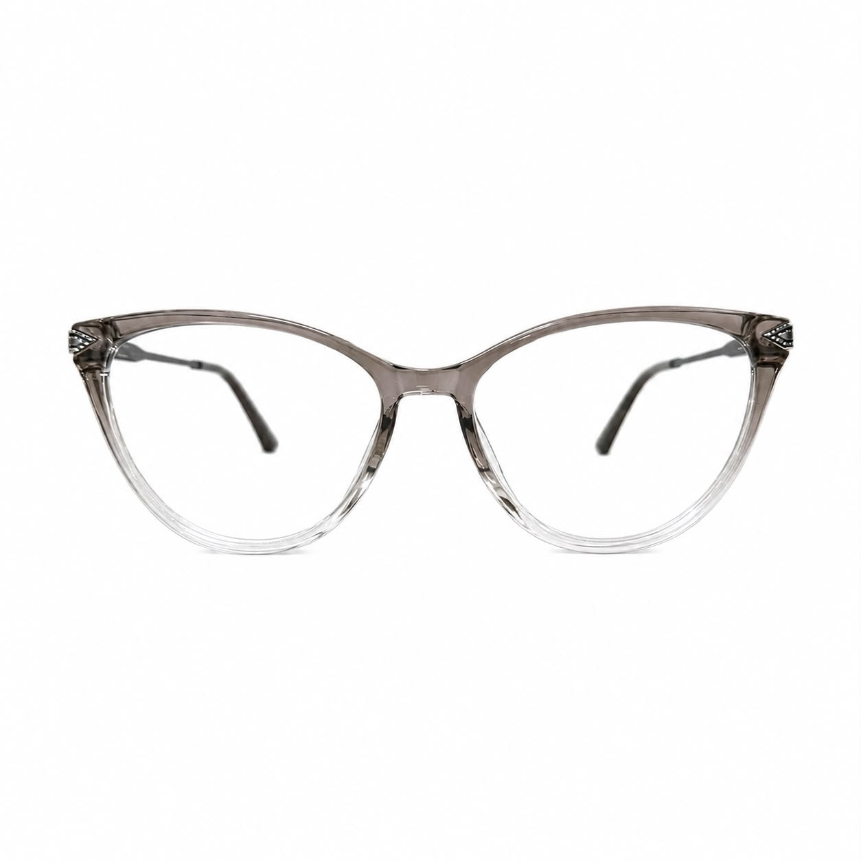 EYEGLASS 2002 - LADIES - TRENDY - CATEYE - GREY TRANSPARENT - FLEXIBLE - DAILYWEAR