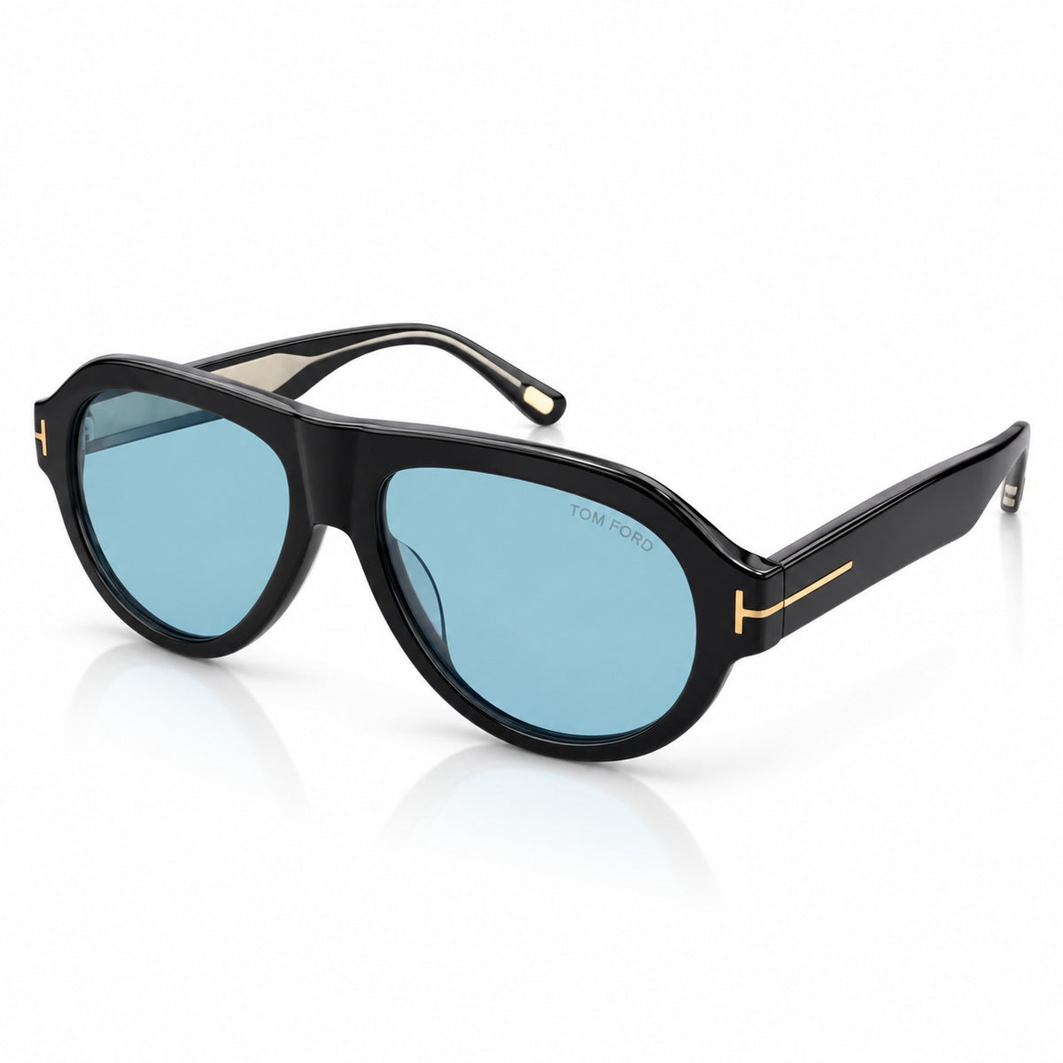 TF 1225 - ACETATE - BOLD - BLACK - BLUE - FLAT TOP AVIATOR - HIGH QUALITY