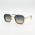 EYEHOOD 5G69 - SUNGLASS - METAL - GEOMETRIC SQUARE - GOLDEN - MATTE BOTTLE GREEN