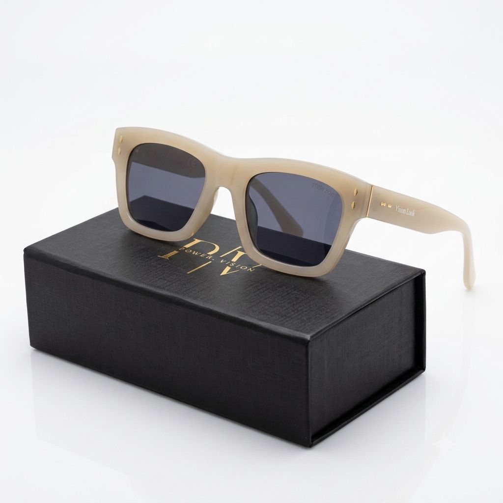 SUNGLASS 026474 - SQUARE - POLARISED - MILKY BEIGE - MATTE SIDES