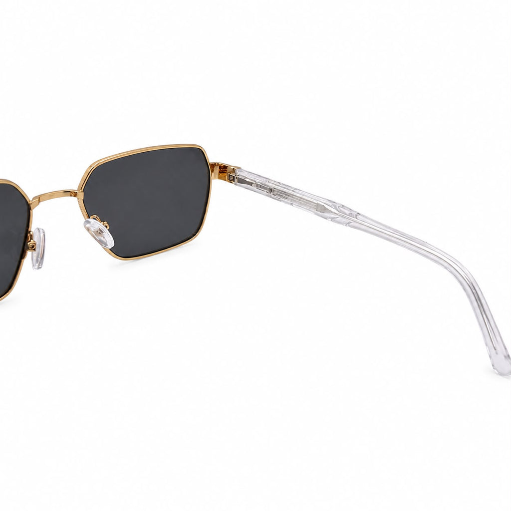 MAYBACH 1312 - CUT SQUARE - GOLDEN BLACK -  GREY TRANSPARENT PREMIUM SIDE LOOK - SPRING STICKS - UNISEX