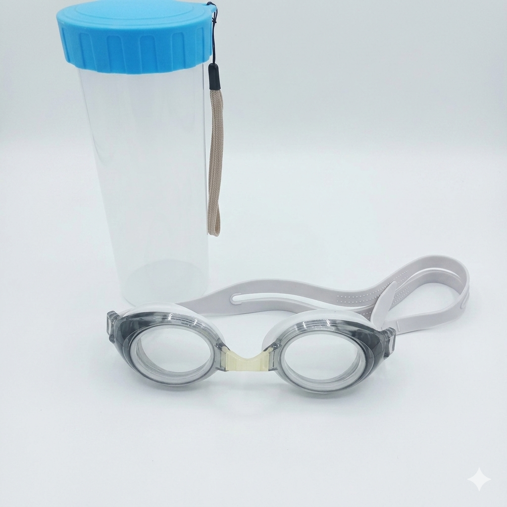 GOGGLES - SWIMMING GLASS - UNBREAKABLE - NOSE BRIDGES - NOSE GRIPS - EARS PROTECTION