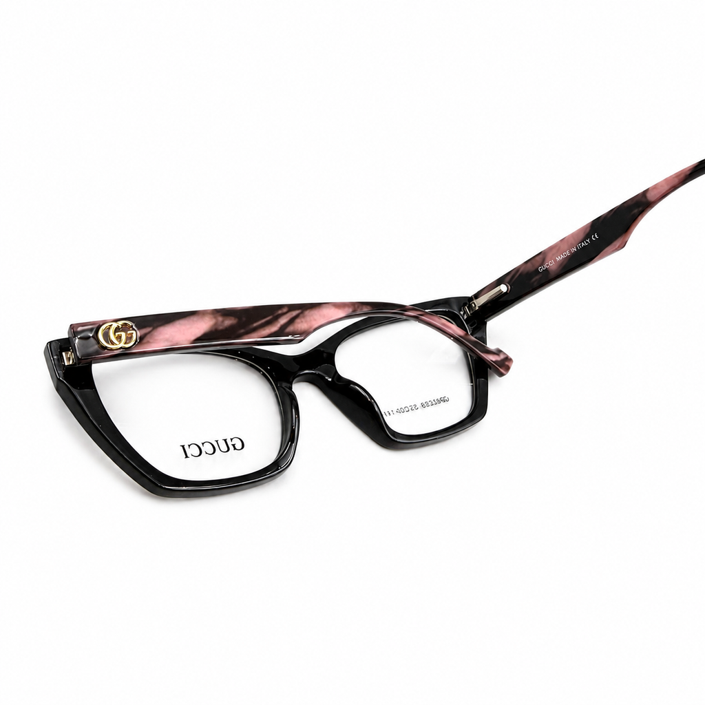 GC 23229 -LUXURY - BLACK - CATEYE - BLACK - MARBLE TORTOISE SIDES - FLEXIBLE