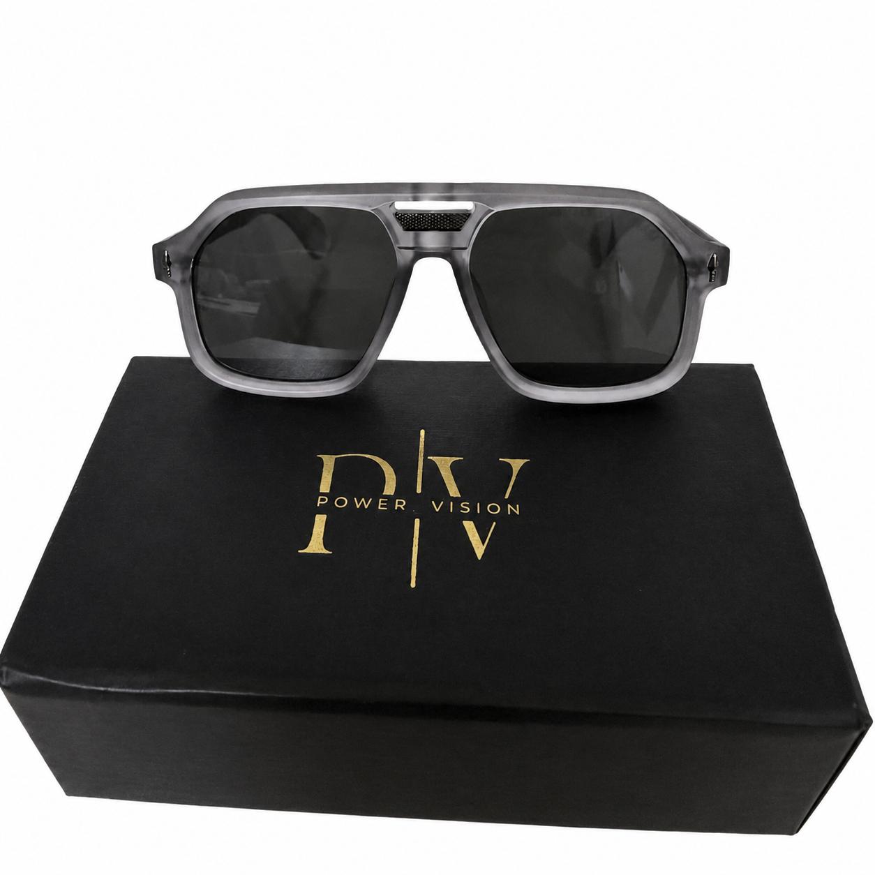 DITA 98408 - PREMIUM - OVERSIZED GEOMETRIC SQUARE - MATTE GREY - GUN METALLIC - MEN - ACETATE