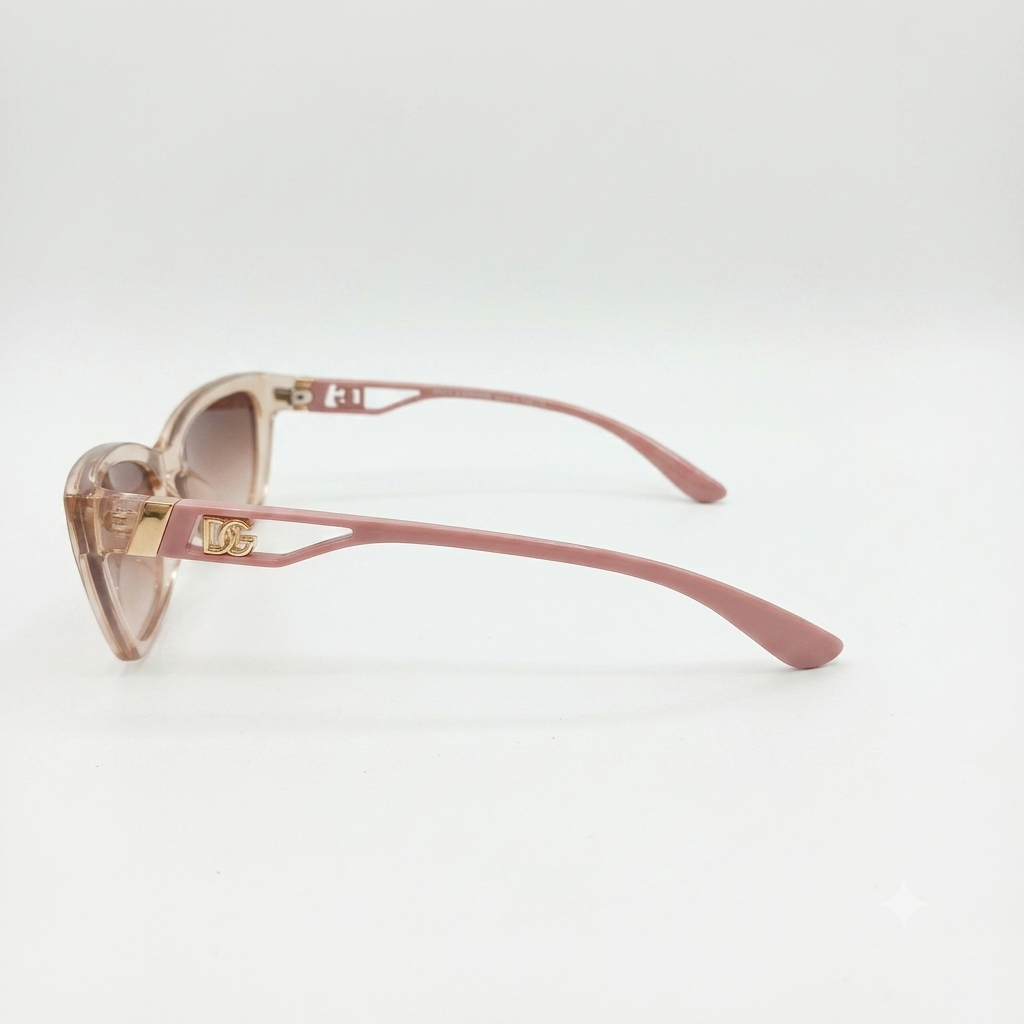 D&G 6155 - LADIES - SMALL CATEYE - PINK TRANSPARENT - BROWN GRADIENT - AFFORDABLE