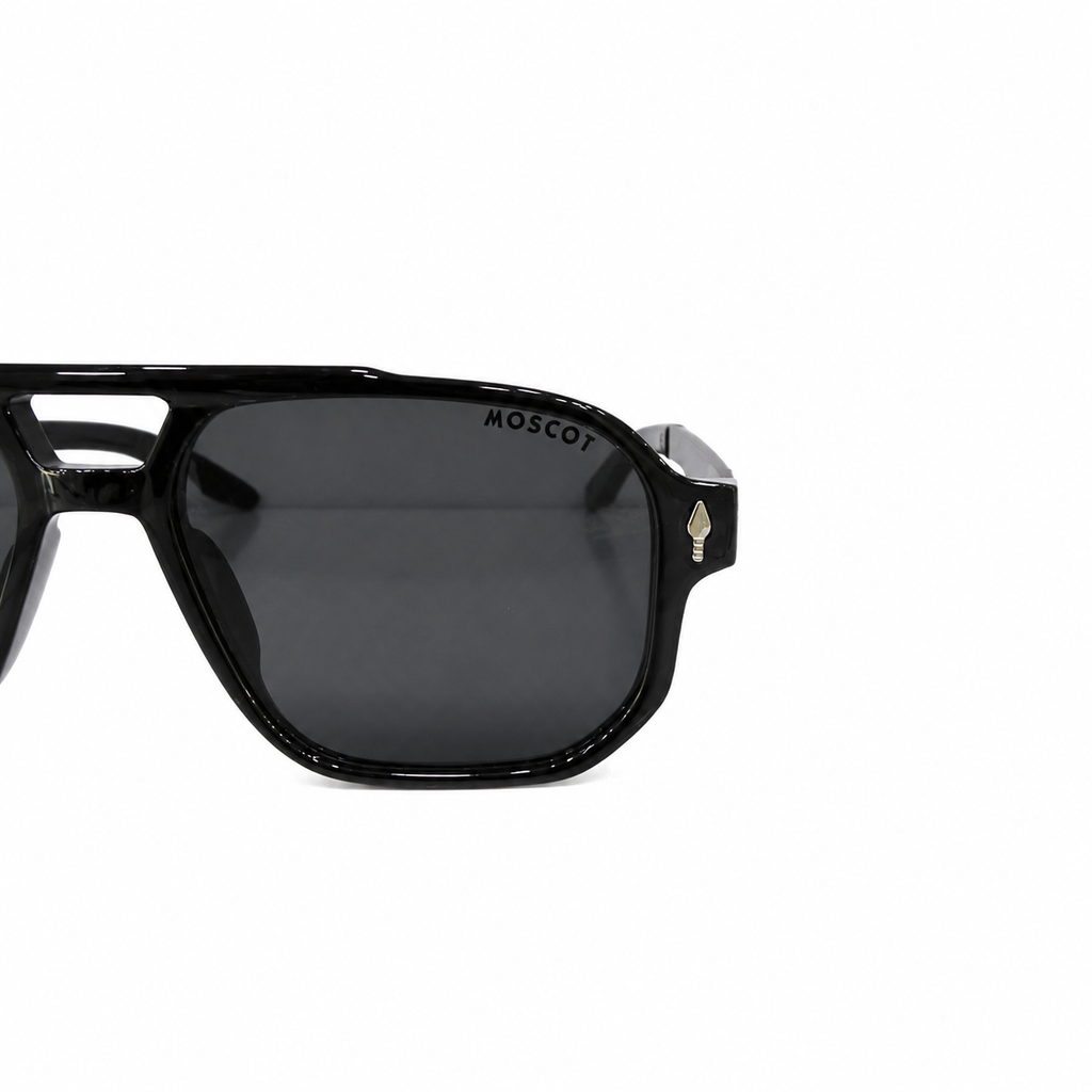 MOSCOT 98320 - SUNGLASS - DOUBLE BEAM - BLACK - NAVIGATOR SQUARE - SILVER - DESIGNER - QUALITY PREMIUM