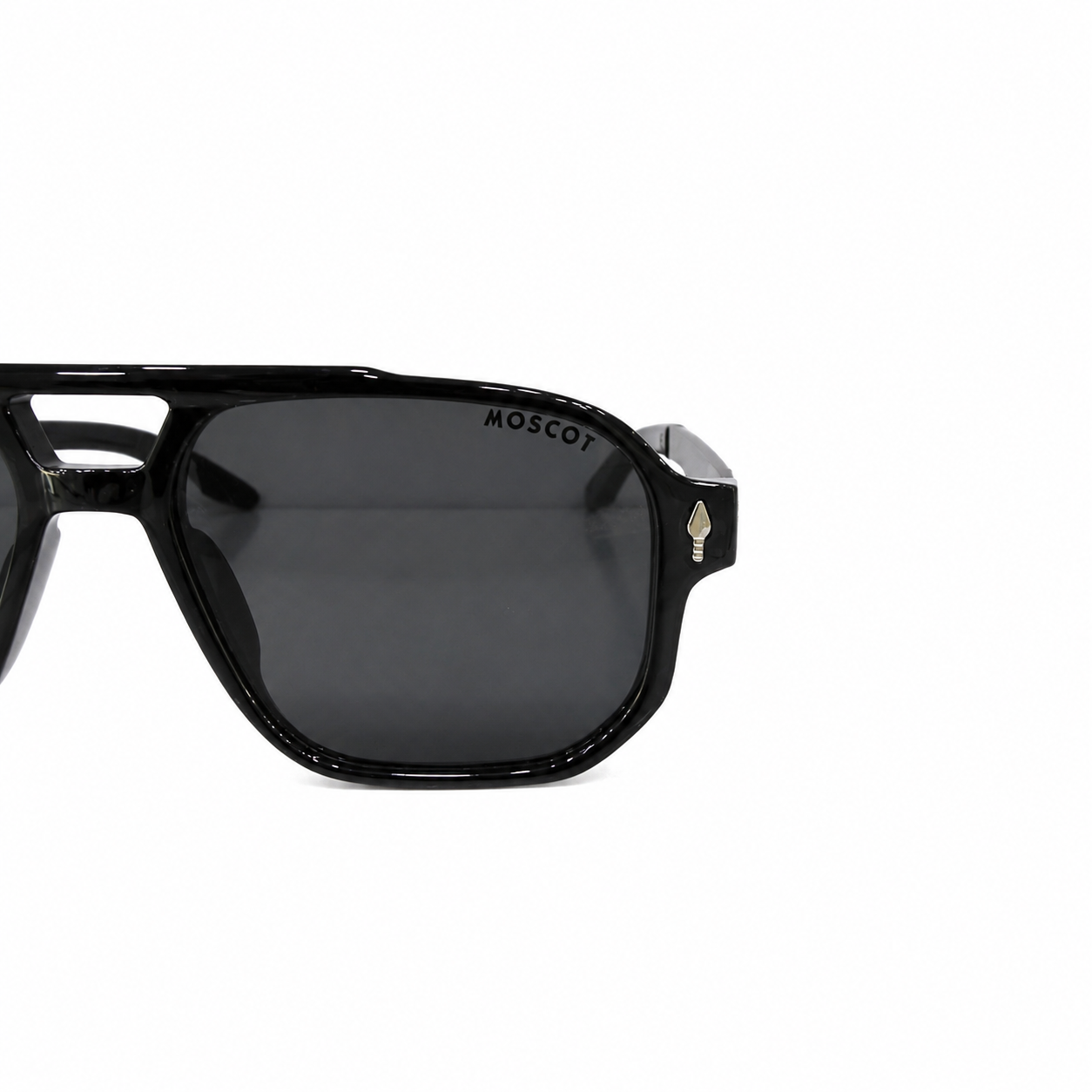 MOSCOT 98320 - SUNGLASS - DOUBLE BEAM - BLACK - NAVIGATOR SQUARE - SILVER - DESIGNER - QUALITY PREMIUM