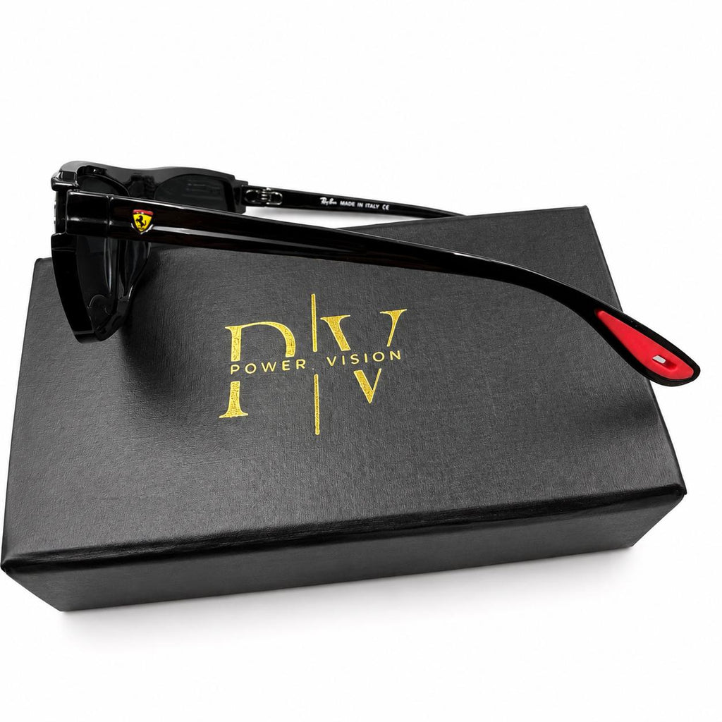 RB 3576 - FERRARI - BLACK - POLARISED - CURVED SQUARE - RB FERRARI LOGO - DURABLE - PREMIUM