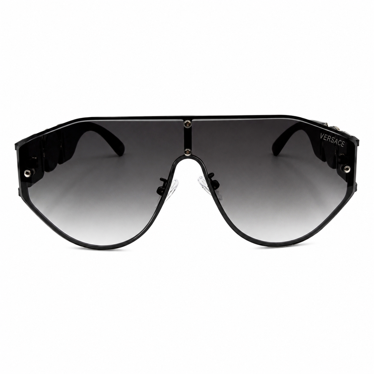 VERSACE - OVERSIZE - GEOMETRIC SHEILD - BLACK - GOLDEN - GREY GRADIENT - PREMIUM - QUALITY