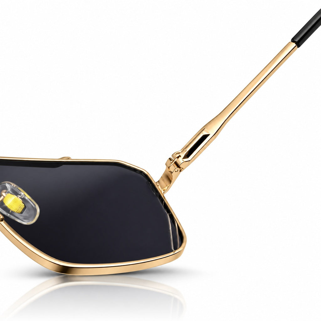 DT 24074 - FLAT TOP SQUARE - BLACK - GOLDEN - CONCILED SPRING
