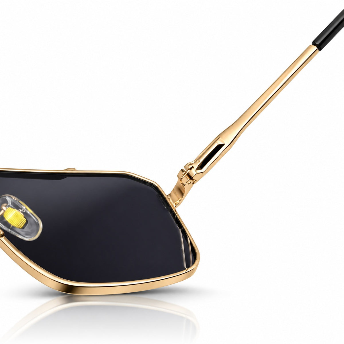 DT 24074 - FLAT TOP SQUARE - BLACK - GOLDEN - CONCILED SPRING