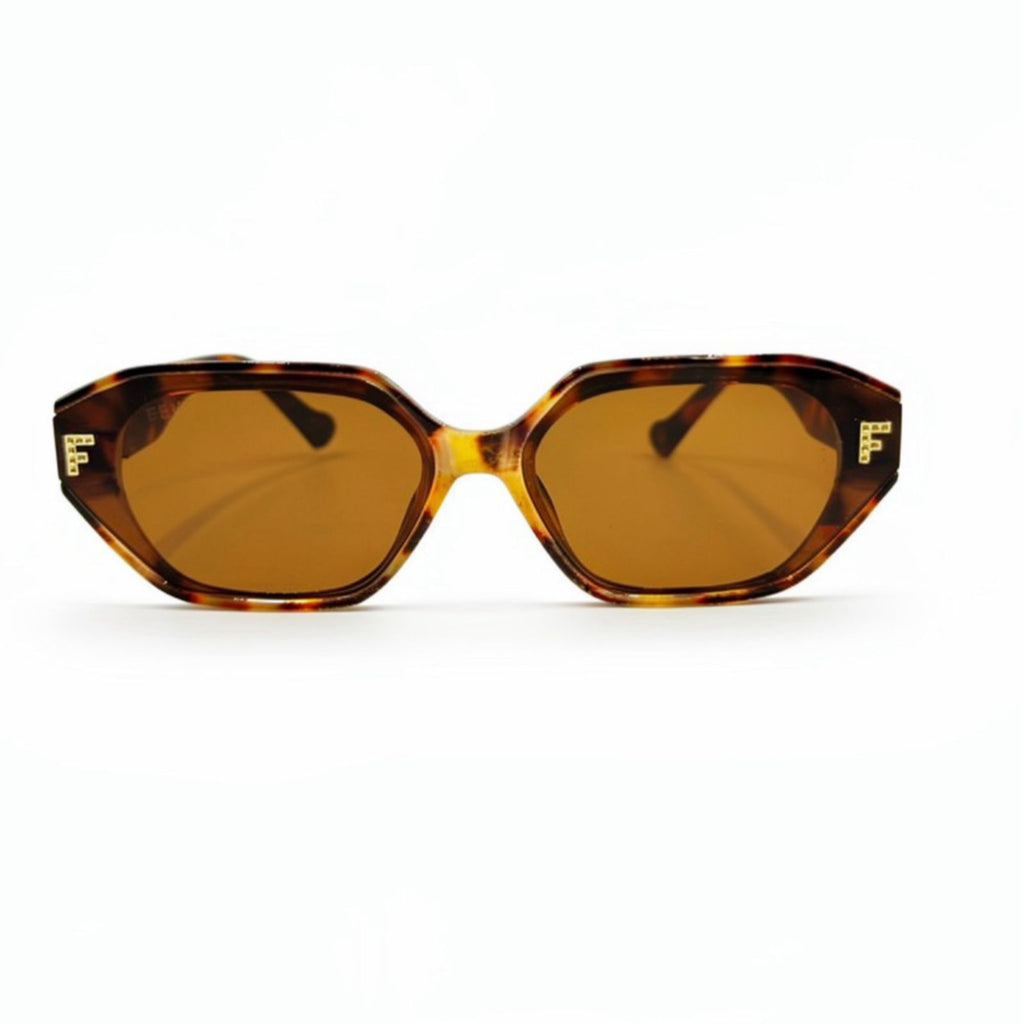 FN 6171 - SUNGLASS - WOMEN - CHEETAH BROWN - DESIGNER - PREMIUM