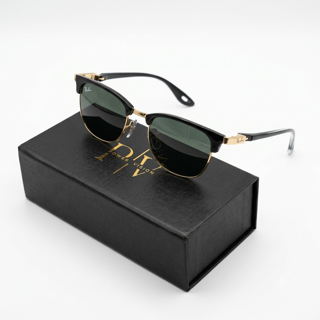 RB 8396 - SUNGLASS - CLUB MASTER - GOLDEN BLACK - DIAMOND HARD - EXCEL SPRING - PREMIUM