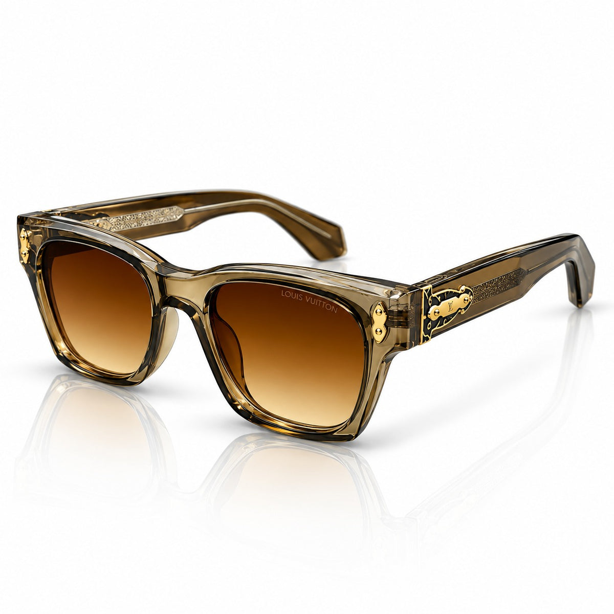 LV - TRANSLUCENT CHAMPAGNE - SQUARE - BROWN GRADIENT - ACETATE