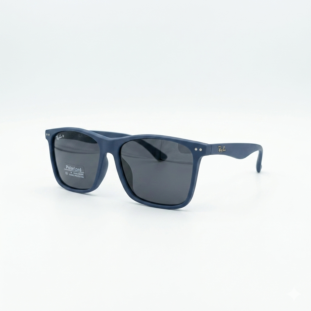 RB 4550 - SUNGLASS - SQUARE - POLARISED - ACETATE - MATTE BLUE - MEN
