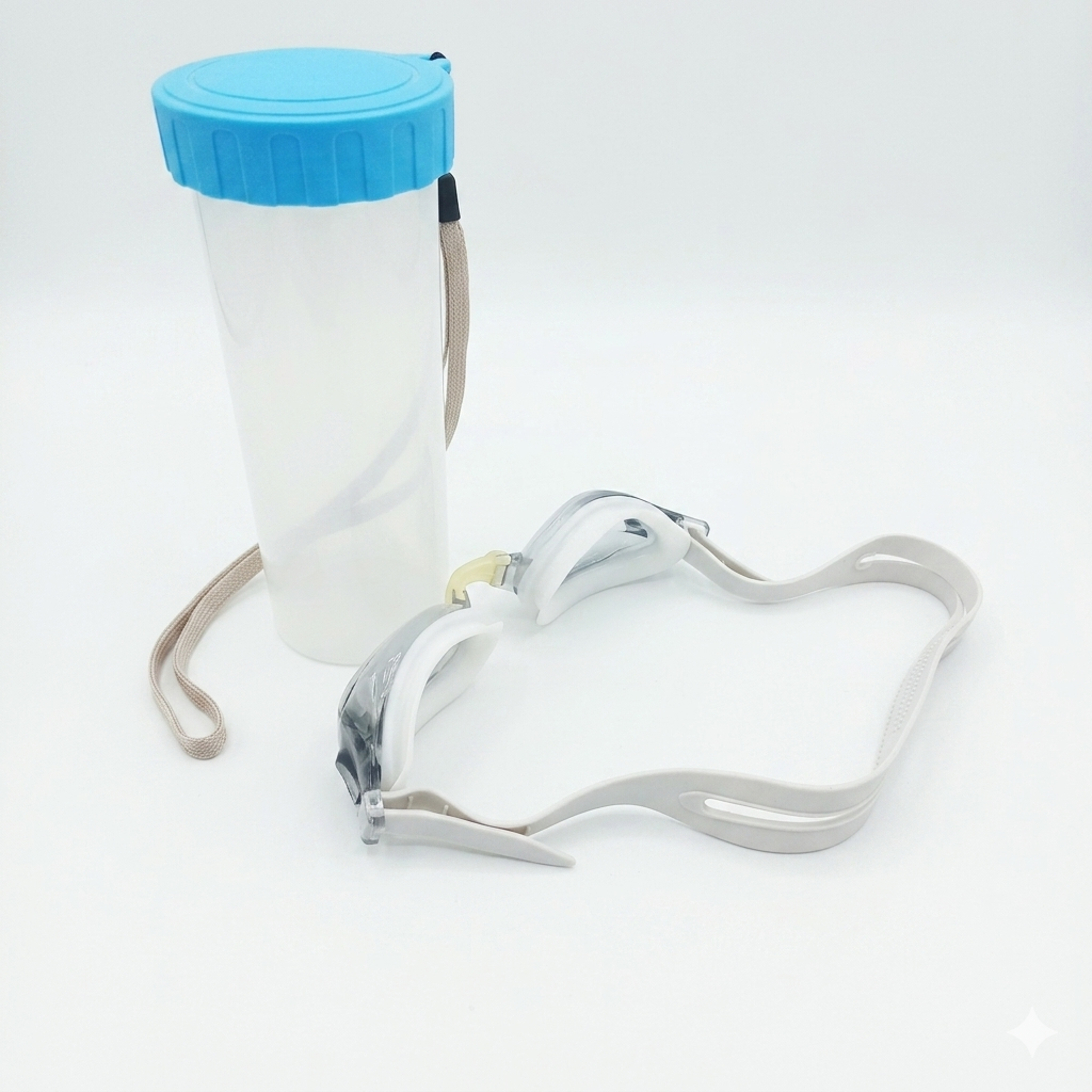GOGGLES - SWIMMING GLASS - UNBREAKABLE - NOSE BRIDGES - NOSE GRIPS - EARS PROTECTION