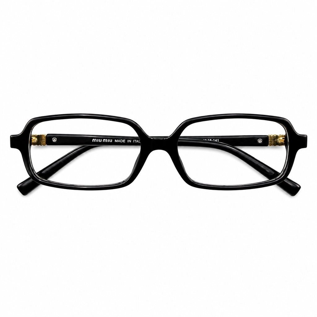 MIU MIU 5520 - TRENDY - SLEEK - SOFT RECTANGULAR - BLACK - WOMEN