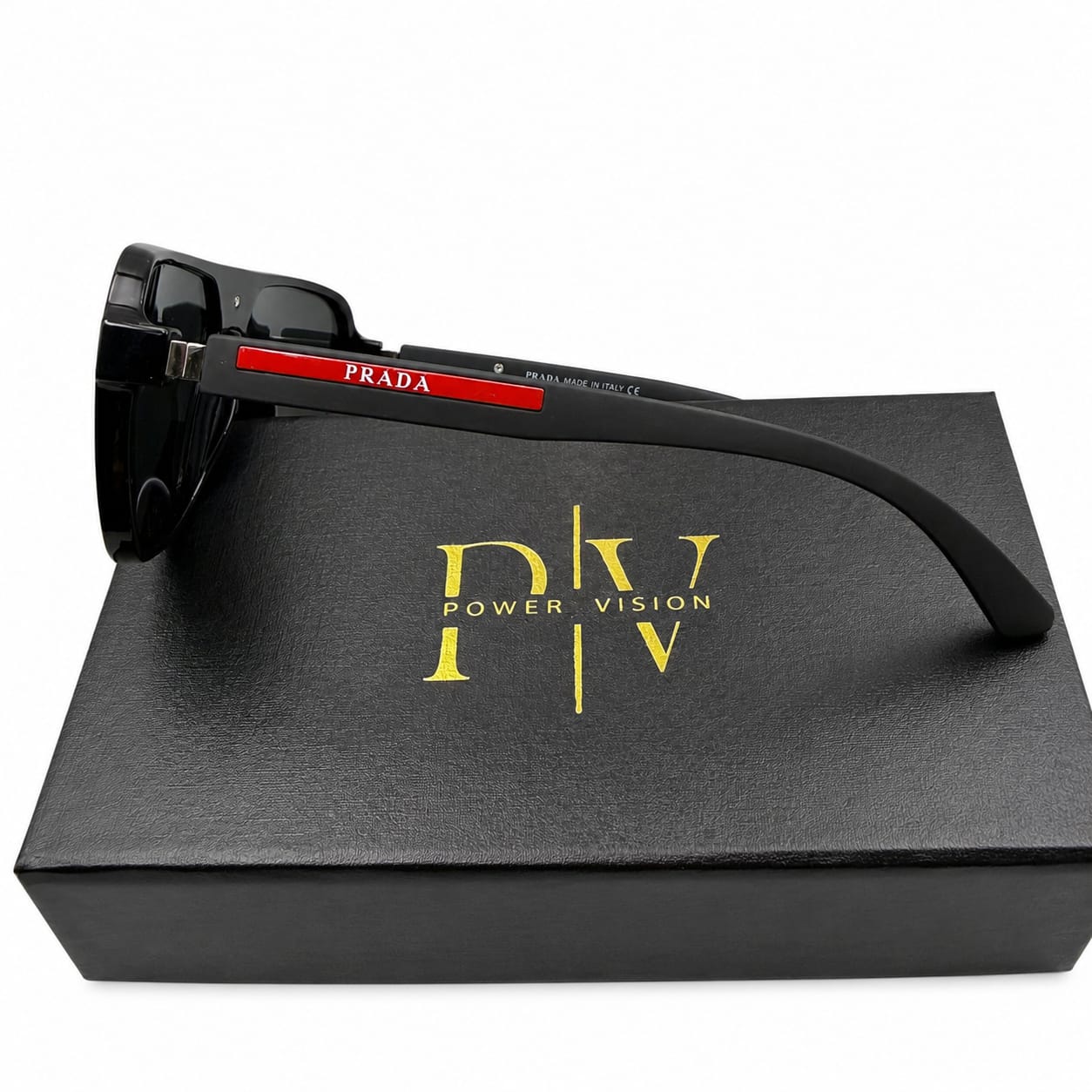PR 8001 - GLOSSY BLACK - MATTE BLACK SIDE - POLARISED - STRECHABLE SIDE BRANDING - ACETATE - PREMIUM