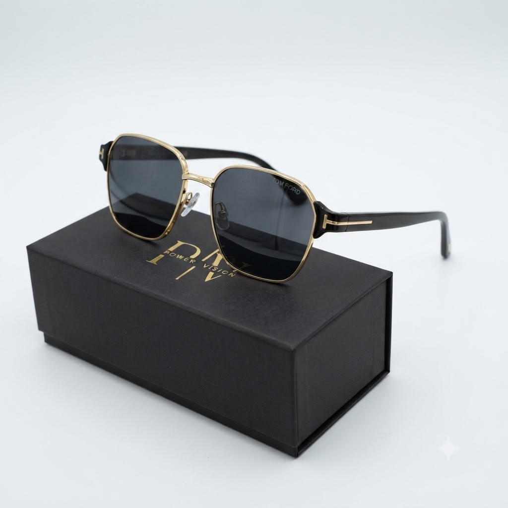 TF 9813 - SHADES - GOLDEN BLACK - GEOMETRIC SQUARE - PREMIUM - UNISEX