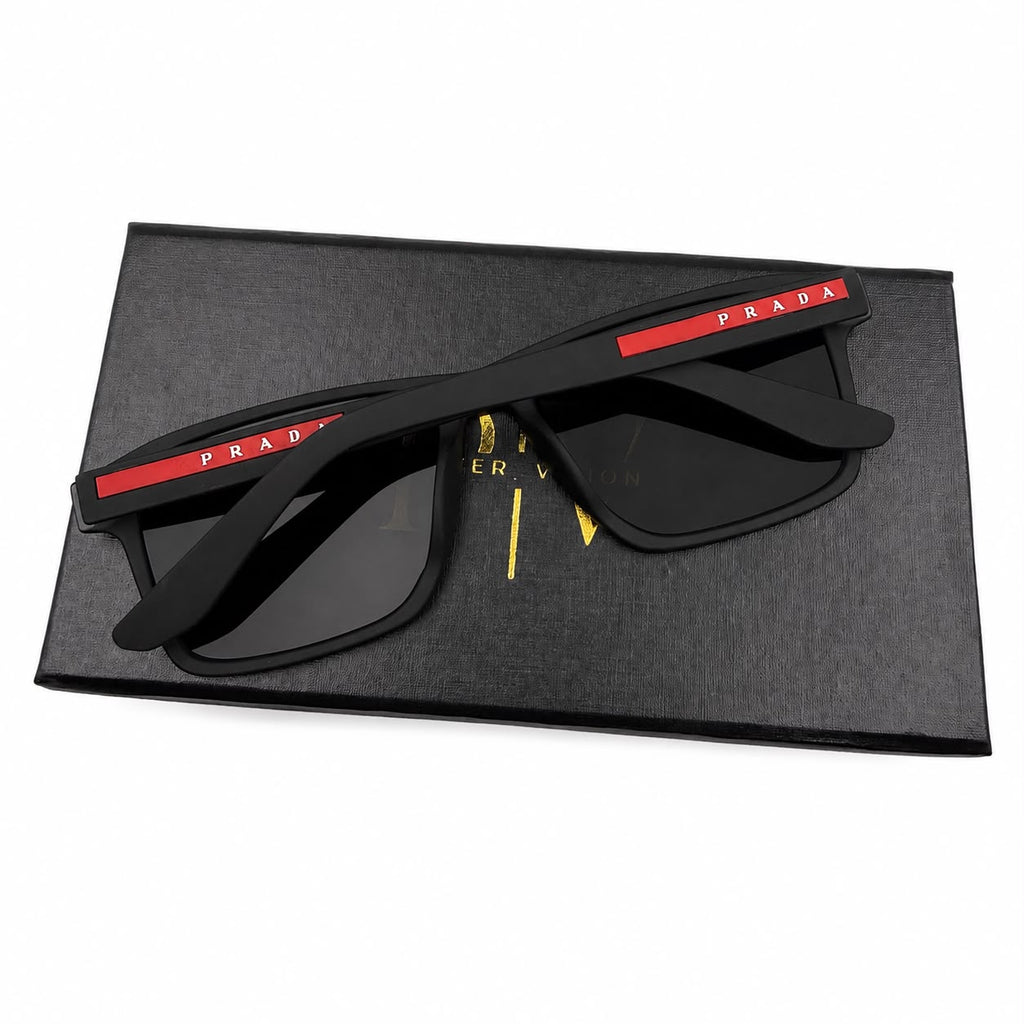 PR 4537 - SHADES - SQUARE - MATTE BLACK - POLARISED - DESIGNER - PREMIUM