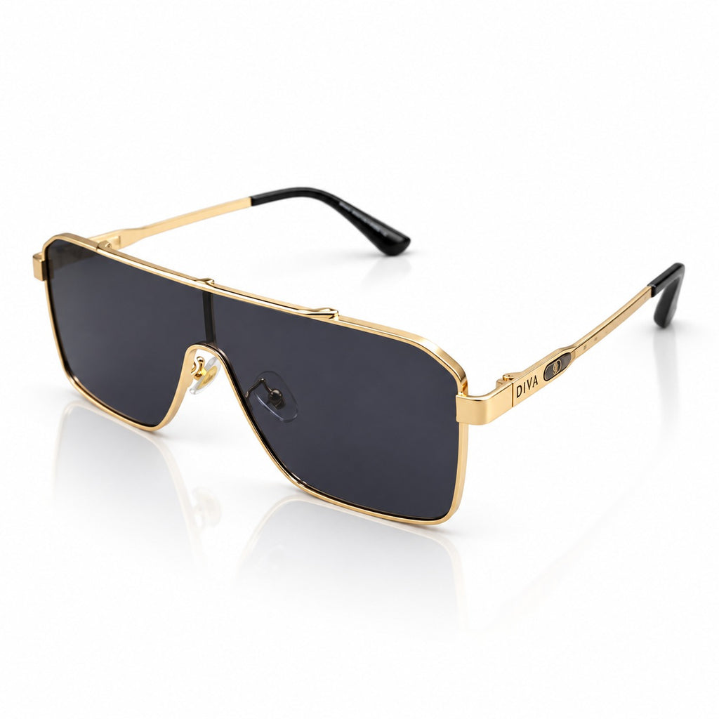 DT 24074 - FLAT TOP SQUARE - BLACK - GOLDEN - CONCILED SPRING